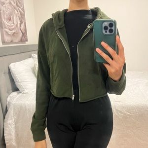 Olive Cropped Jacket